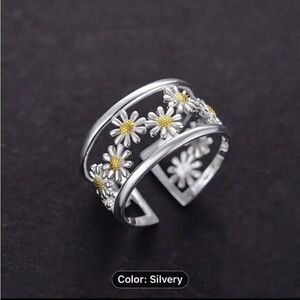 New! Unisex Hollow Daisy Flower Adjustable Ring, Fashion Ring.